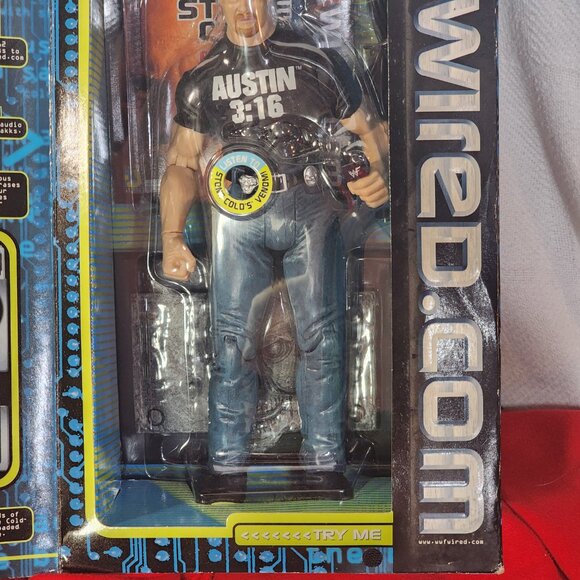 Jakks Pacific Vtg Titan Sports WWF Stone Cold Internet-Active Electronic Figure - Picture 6 of 16